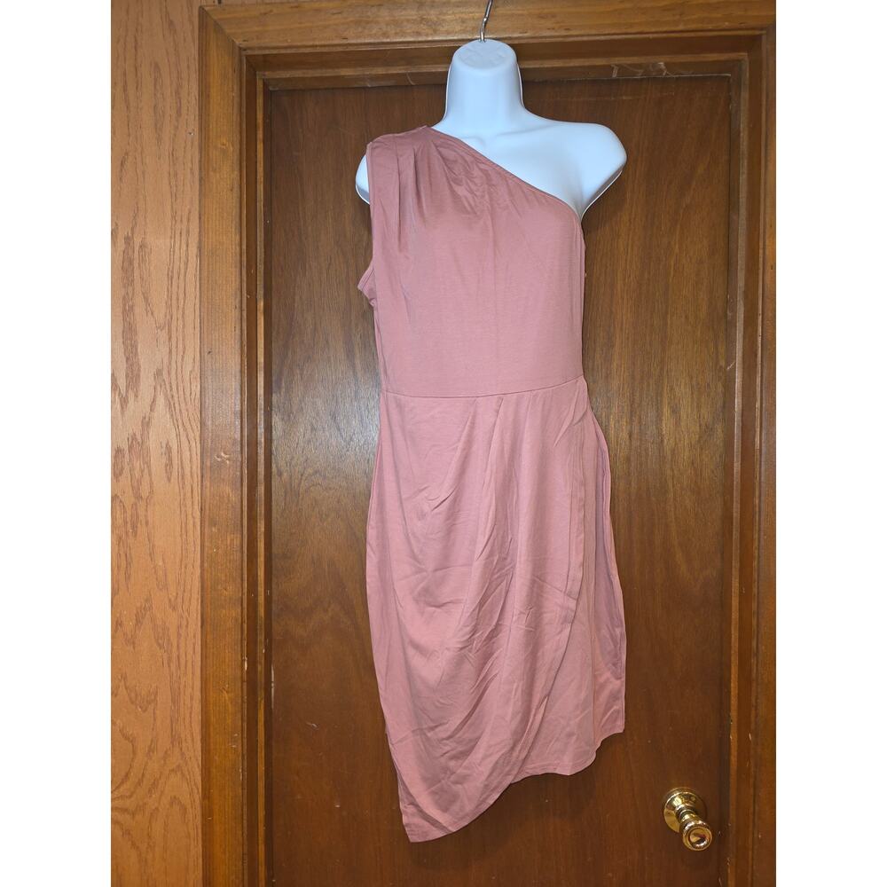 NWT Yundai blush off shoulder‎ overlay midi dress sz M